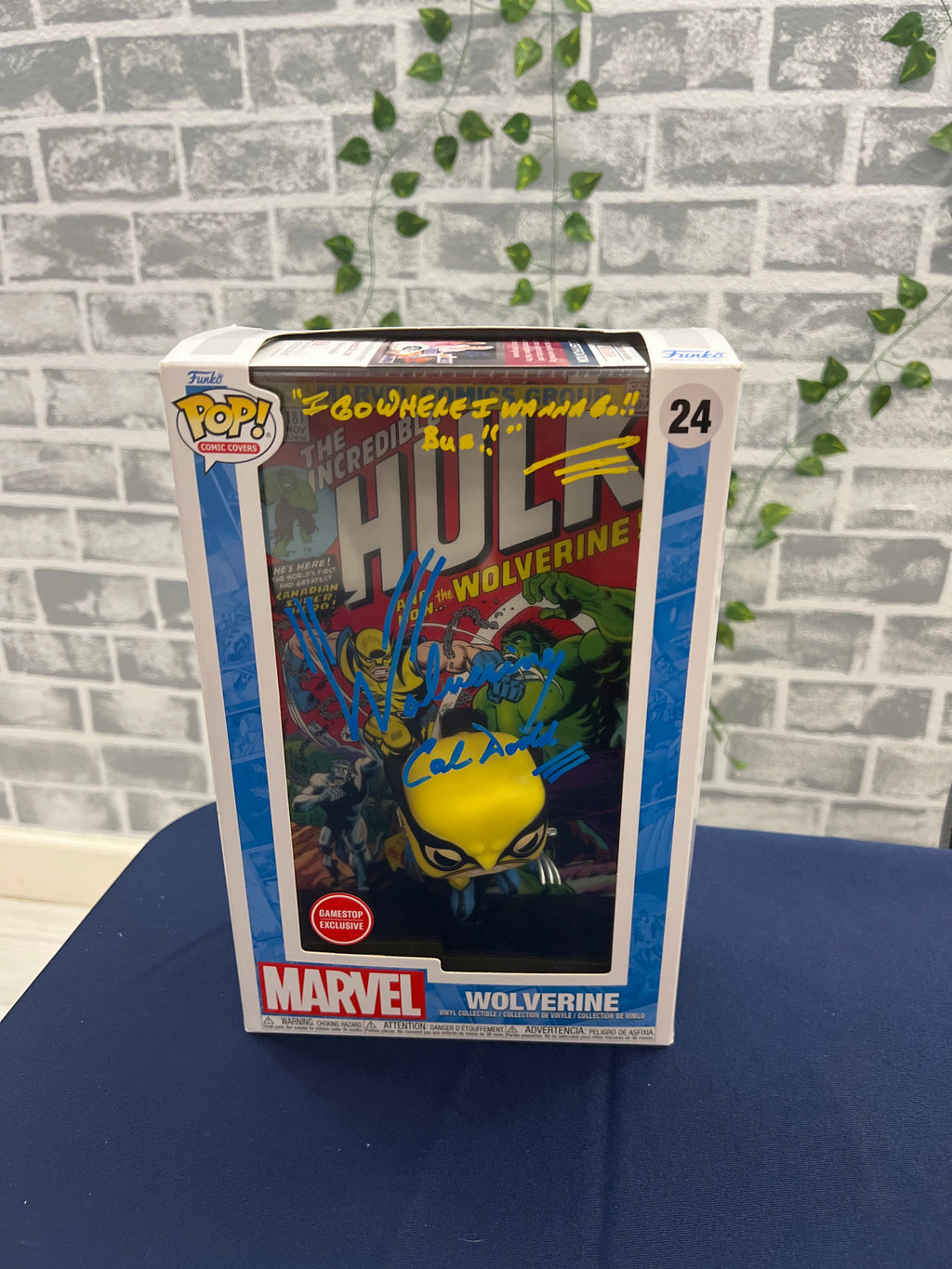 Wolverine Funko Pop 24 Comic Collector Signed by Cal Dodd with quote