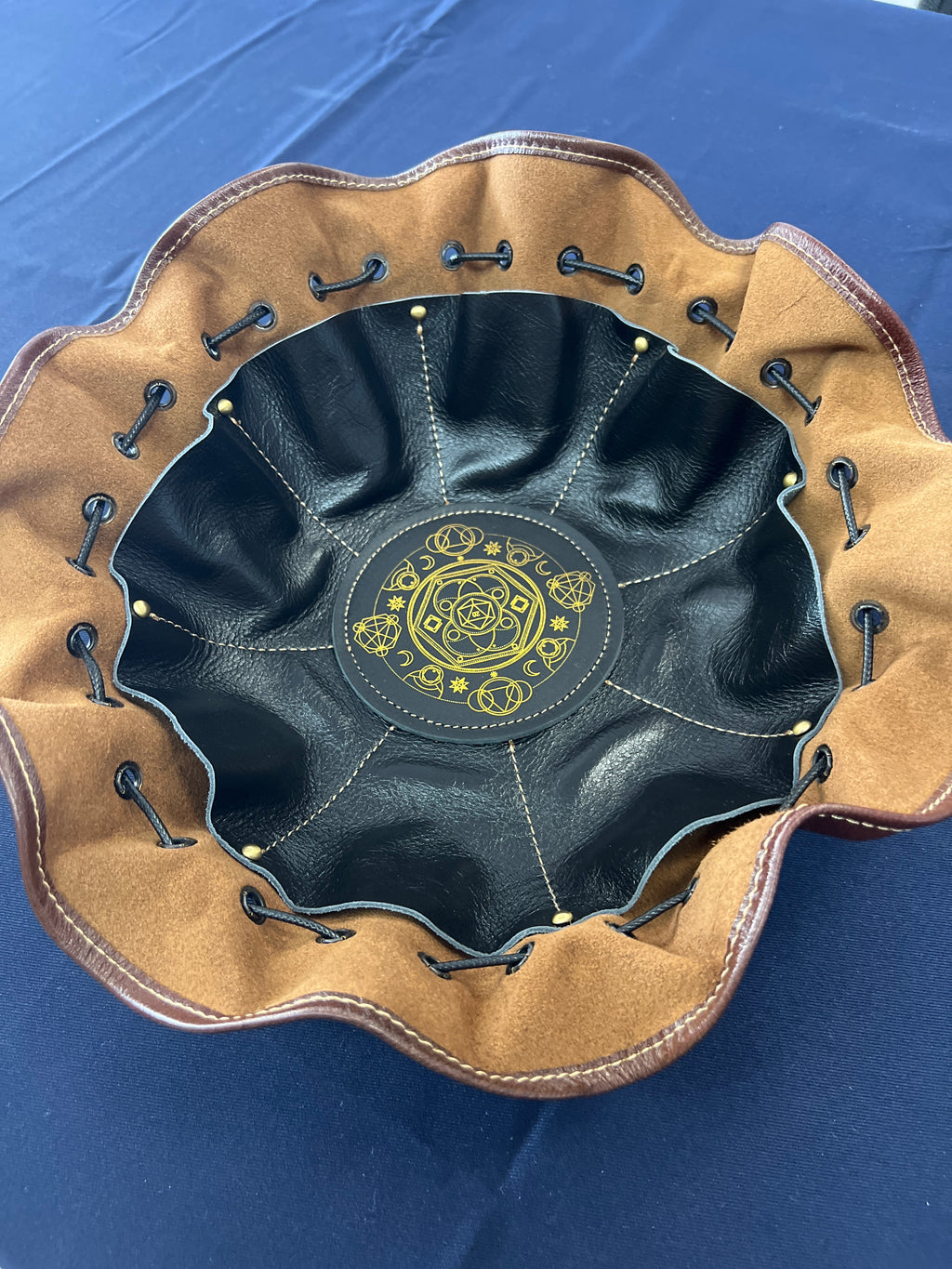 Full Grain Leather Dice Bag Holder