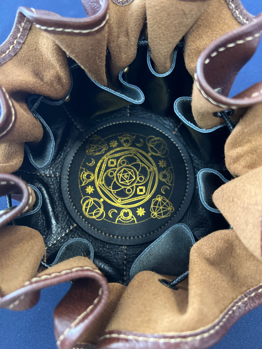 Full Grain Leather Dice Bag Holder