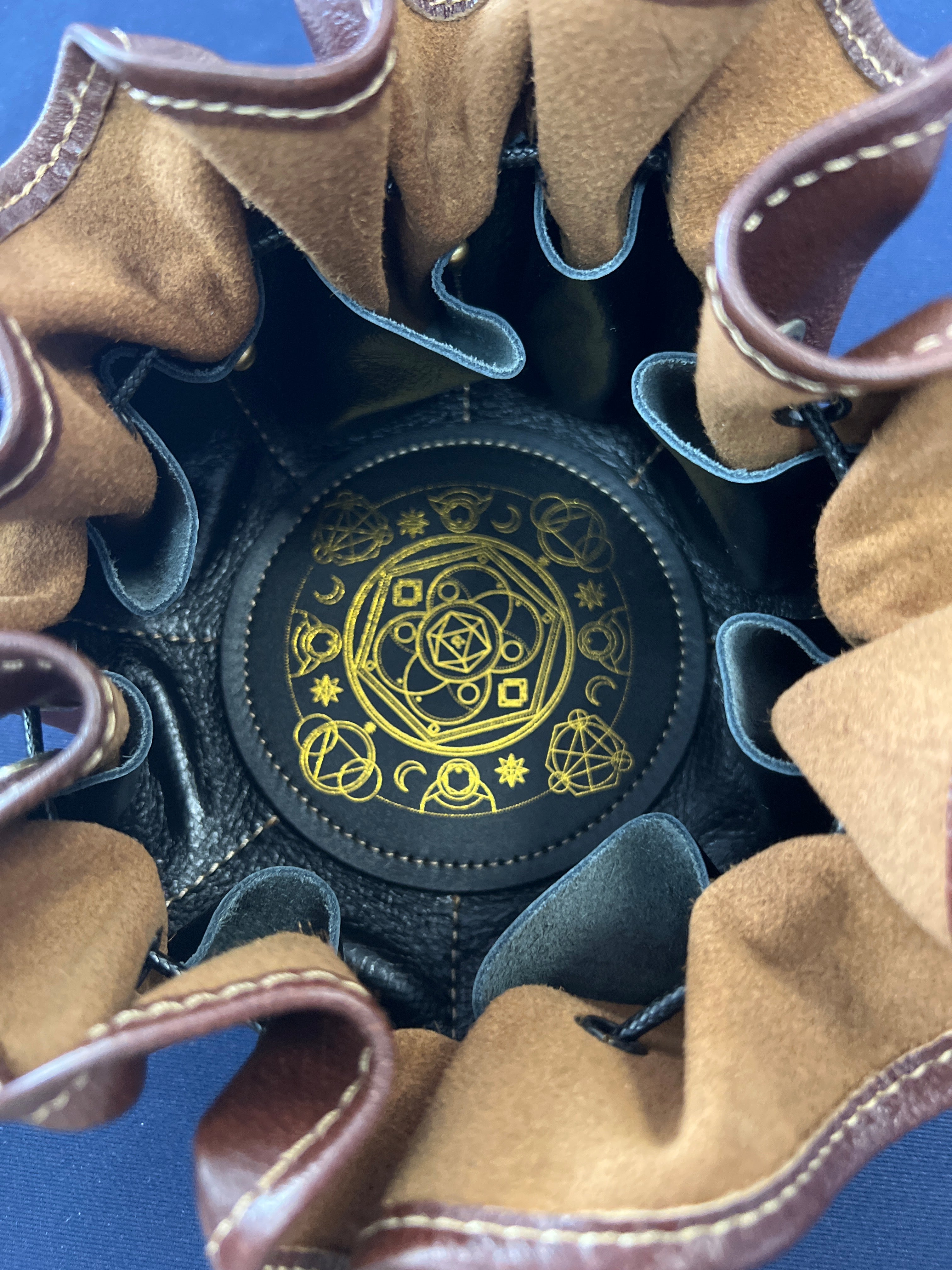 Full Grain Leather Dice Bag Holder