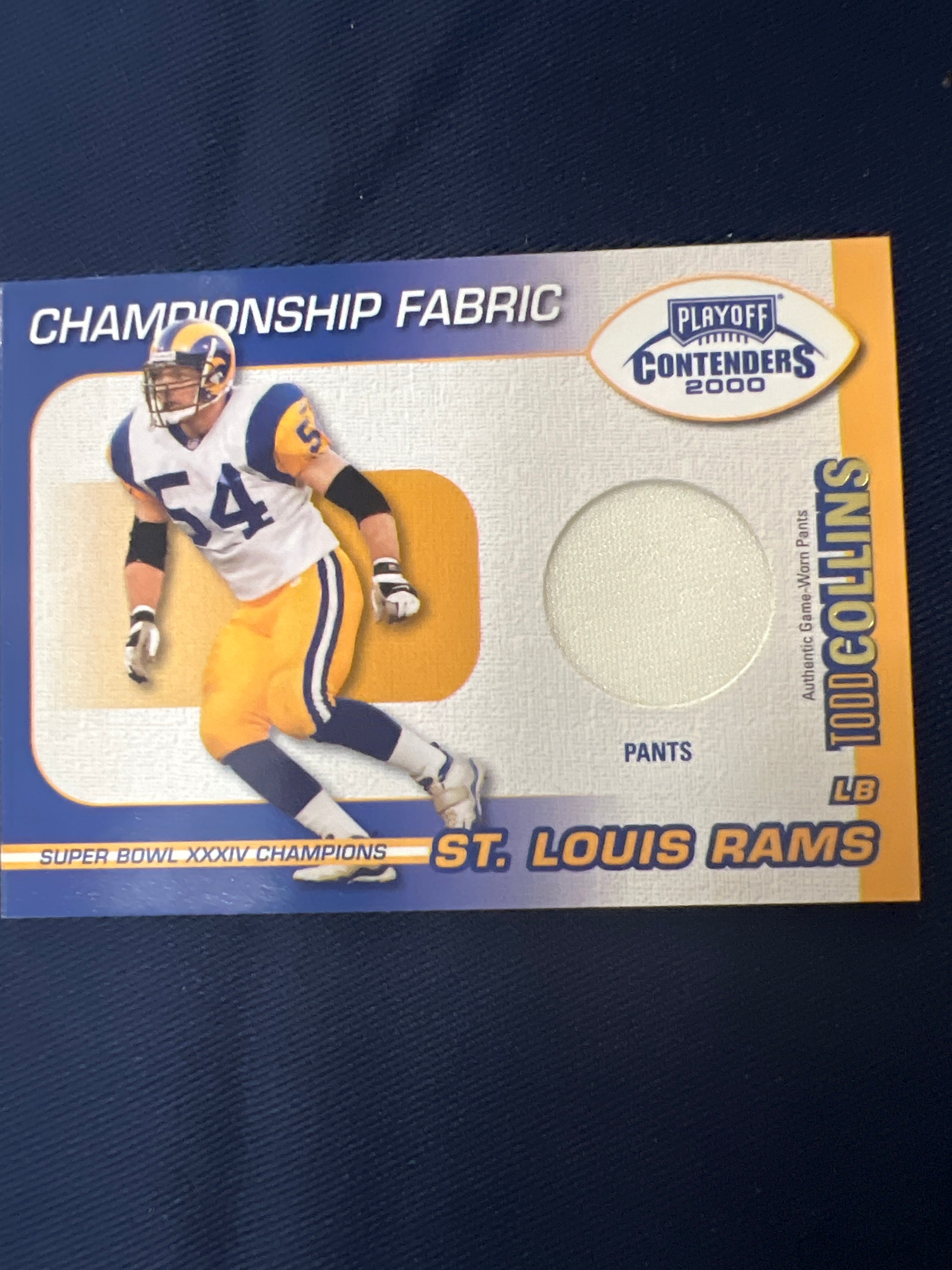 Football: Todd Collins: Championship Fabric Pants: #204/300