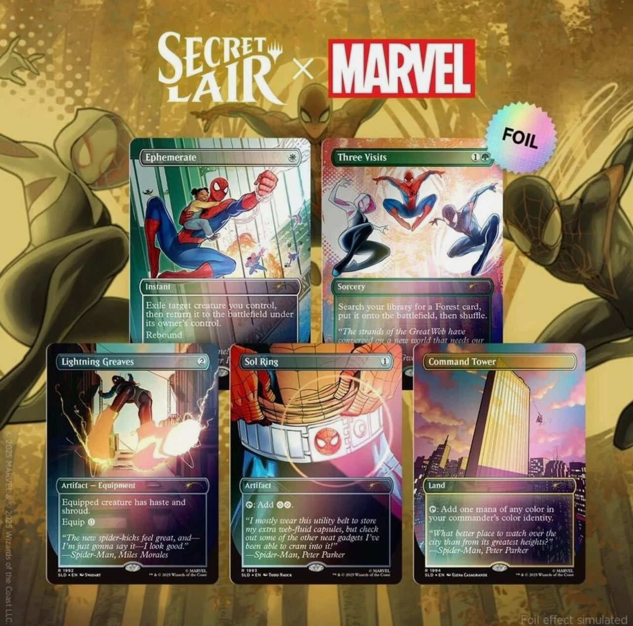 Secret Lair Marvel Spider-man: Heroic Deeds: Rainbow Foil Edition