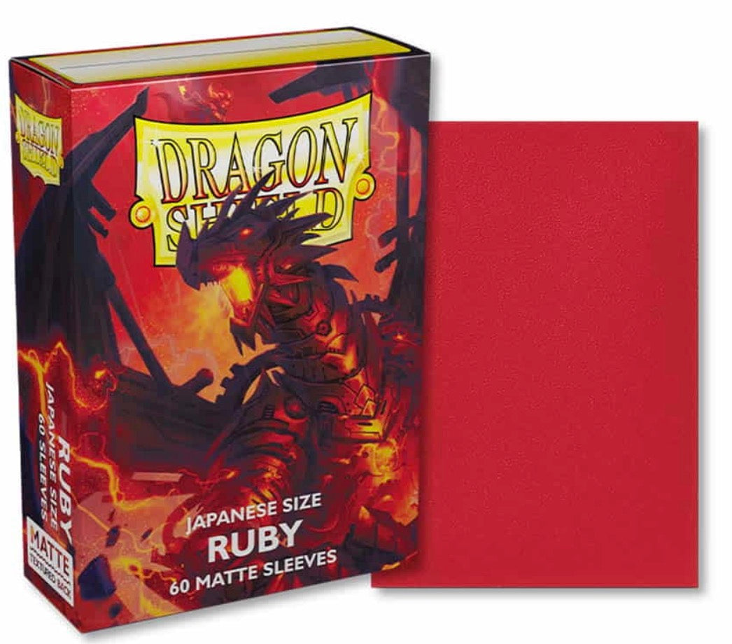 DRAGON SHIELD SLEEVES: JAPANESE MATTE RUBY (BOX OF 60)