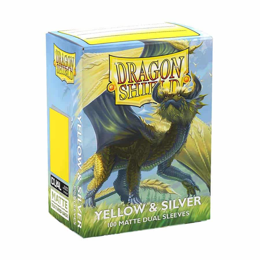 Dragon Shield Sleeves: Dual Matte Yellow and Silver (Box Of 100)