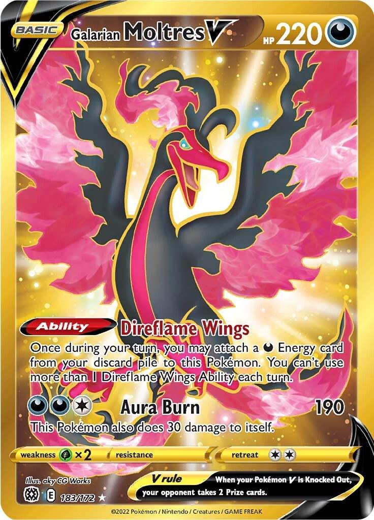 Pokemon: Galatian Moltres V: #183: PSA 9