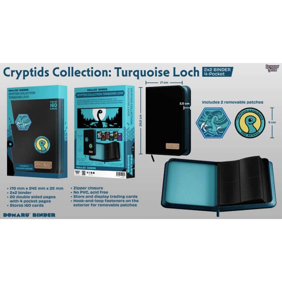 Domaru Cryptid Collection Turquoise Loch 4 Pocket Binder (Includes 2 Removable Patches)