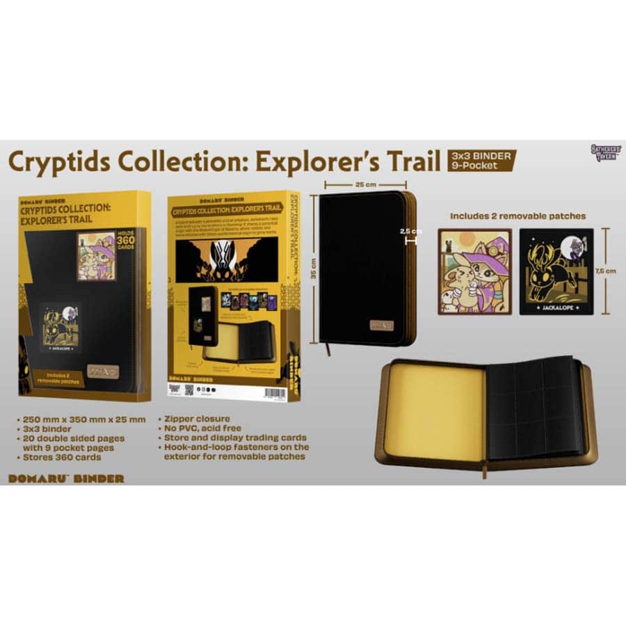Domaru Cryptid Collection Explorer’s Trail 9 Pocket Binder (Includes 2 Removable Patches)