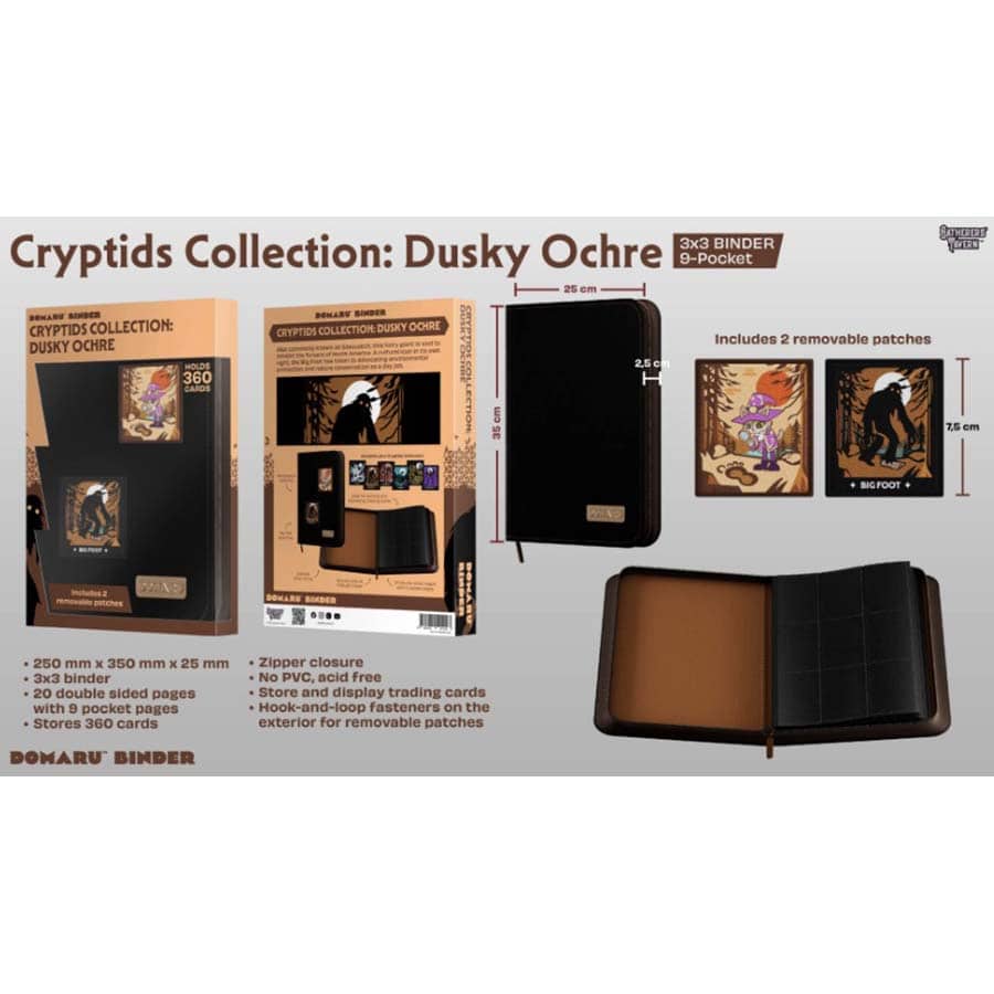 Domaru Cryptid Collection Dusky Ochre 9 Pocket Binder (Includes 2 Removable Patches)