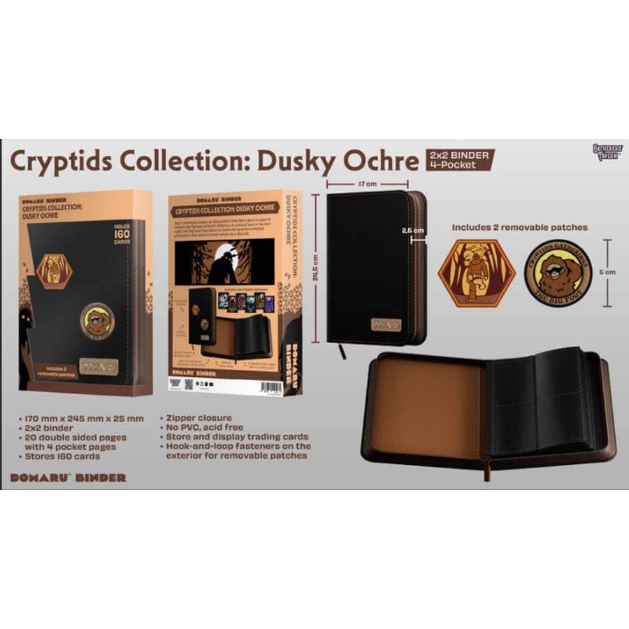 Domaru Cryptid Collection Dusky Ochre 4 Pocket Binder (Includes 2 Removable Patches)
