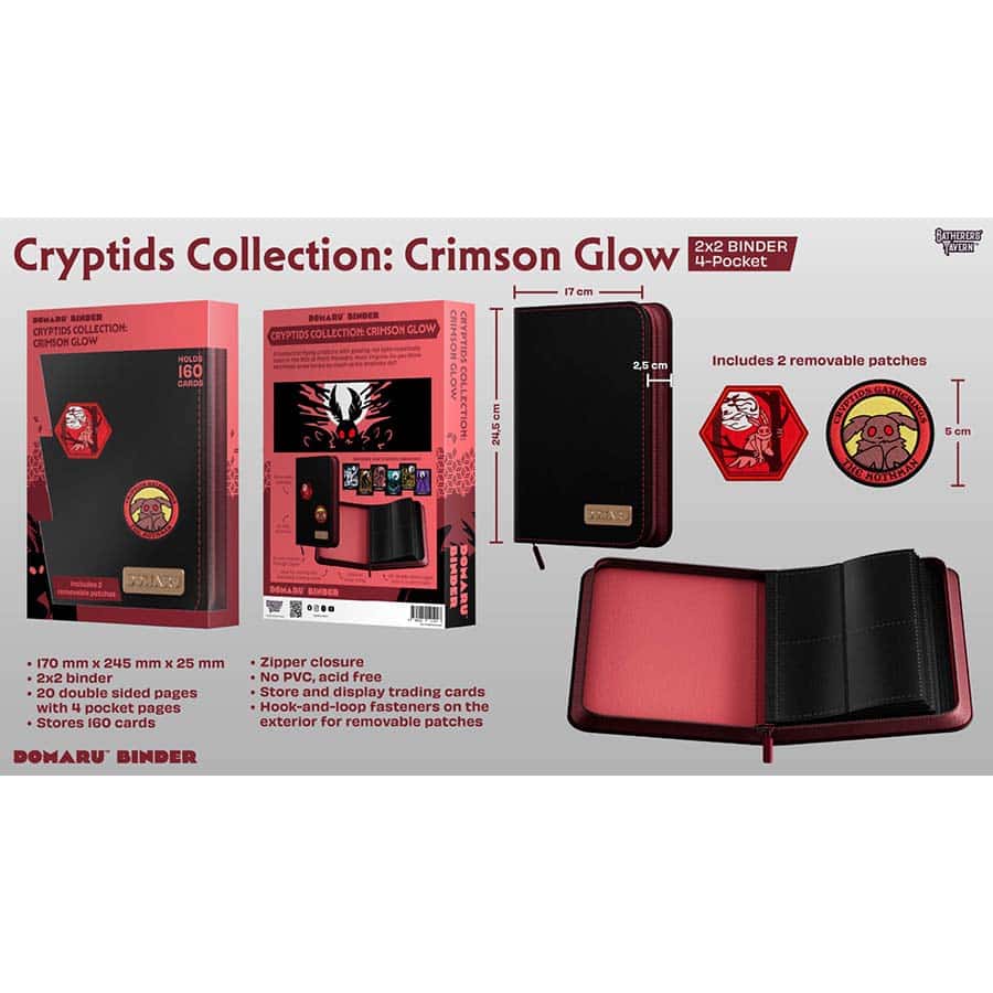 Domaru Cryptid Collection Crimson Glow 4 Pocket Binder (Includes 2 Removable Patches)