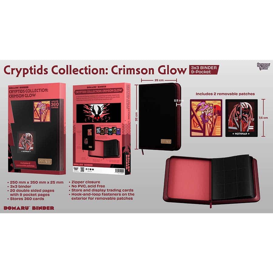 Domaru Cryptid Collection Crimson Glow 9 Pocket Binder (Includes 2 Removable Patches)