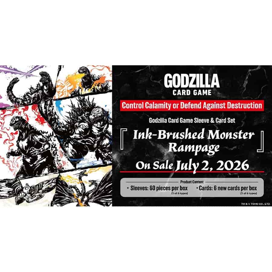 Godzilla Card Game Sleeve & Card Set “Ink-Brushed Monster Rampage”