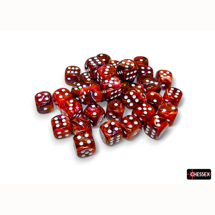 DICE MENAGERIE 11: FESTIVE 12MM D6 SYMPHONY WITH WHITE DICE BLOCK (36 DICE)
