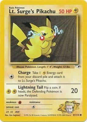 Pokemon: Lt. Surge’s Pikachu: #81 (Lightly Played)