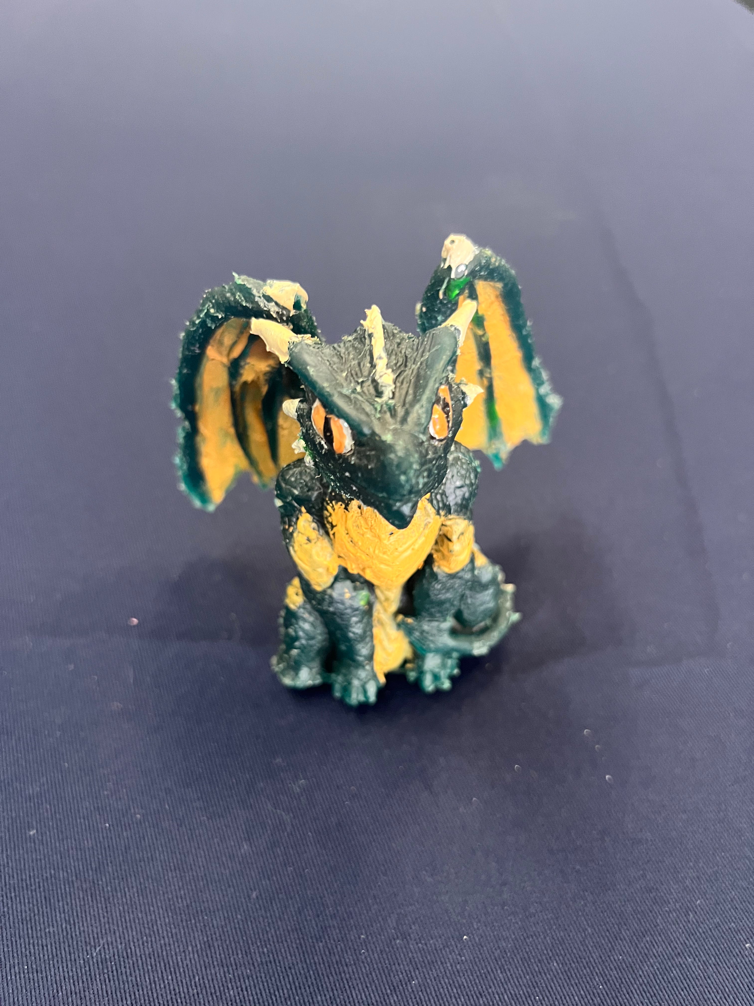 Baby Dragon Figure Obsidian Green