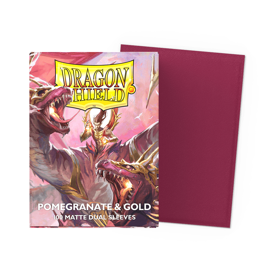 Dragon Shield Pomegranate & Gold Matte Dual: 100 Standard Size Card Sleeves