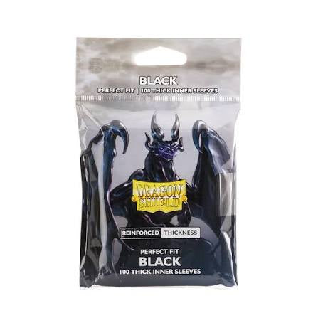 Dragon Shield Black: 100 Perfect Fit Thick Inner Sleeves