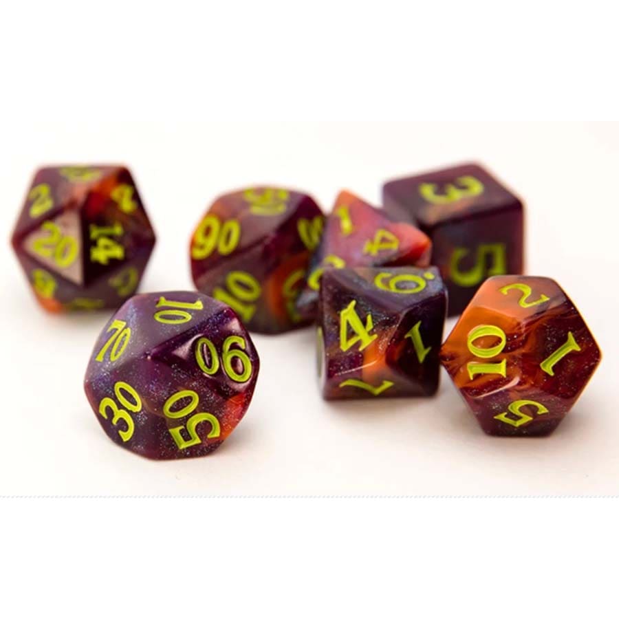 STUDIO WOE: BARON SMELLY BONES SCENTED DICE: PUMPKIN KING 7CT POLYHEDRAL SET