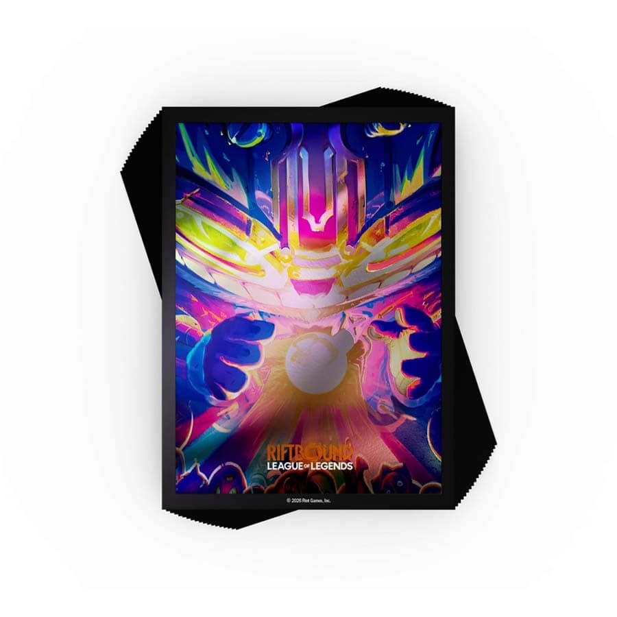 RIFTBOUND TCG: LEAGUE OF LEGENDS: SET 5 RADIANCE ART SLEEVES 2: ZIGGS HEXPLOSIVES EXPERT (100CT)
